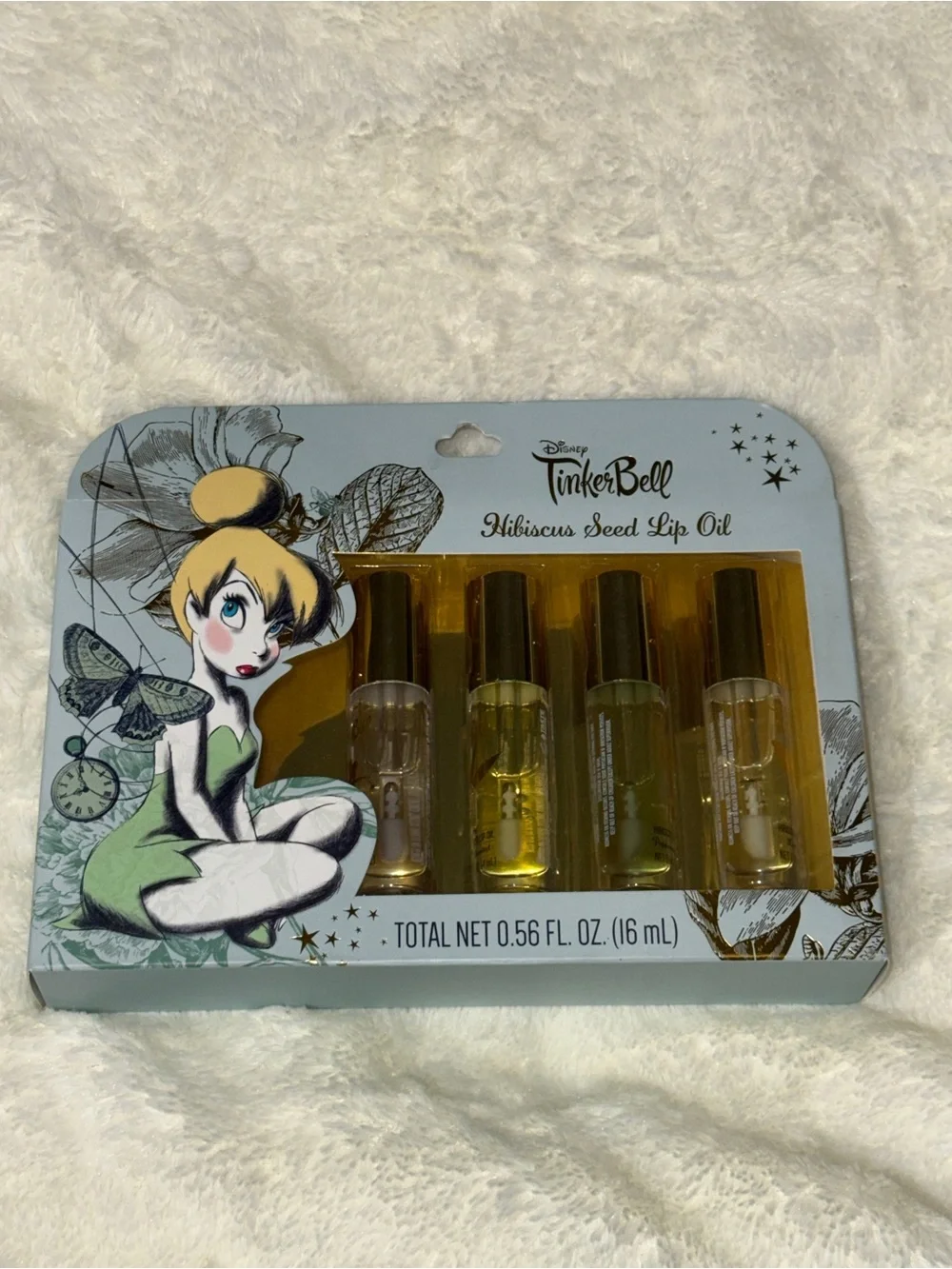 Disney Tinker Bell Hibiscus Seed Lip Oil 4 Pack - Yellow/Gold